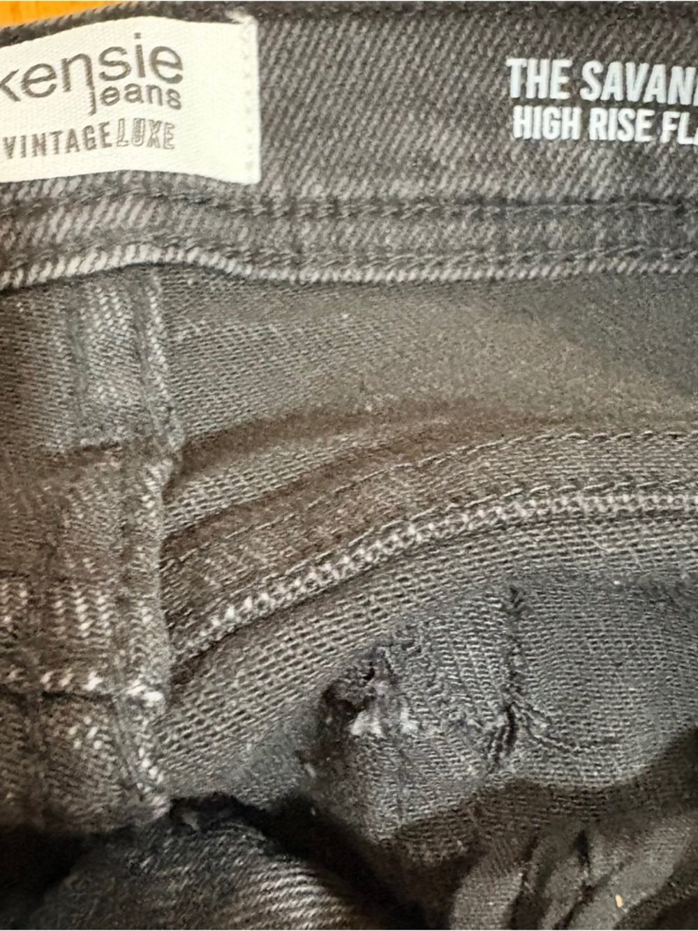 Kensie Savannah High Rise Flare Jeans Black Stretch Denim Size 24 - Picture 4 of 8
